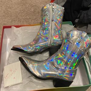 Holographic Cowboy Boots by Current Mood previously sold on Dollzkill Size 7